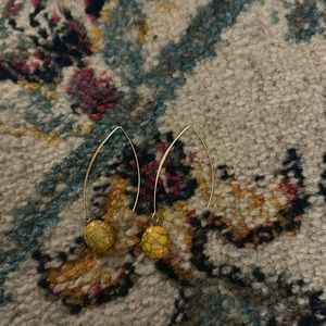 Handmade 14 kt gold plated drop earrings with yellow fake cracks